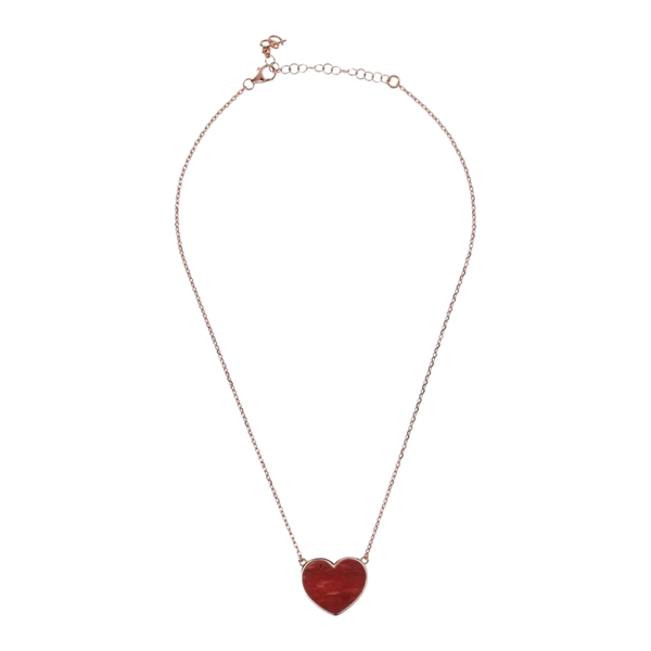 Bronzallure Necklace with Natural Stone Heart Pendant