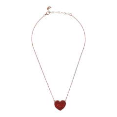 Bronzallure Necklace with Natural Stone Heart Pendant