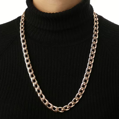 Collar de eslabones largos Bronzallure en dorado rosado