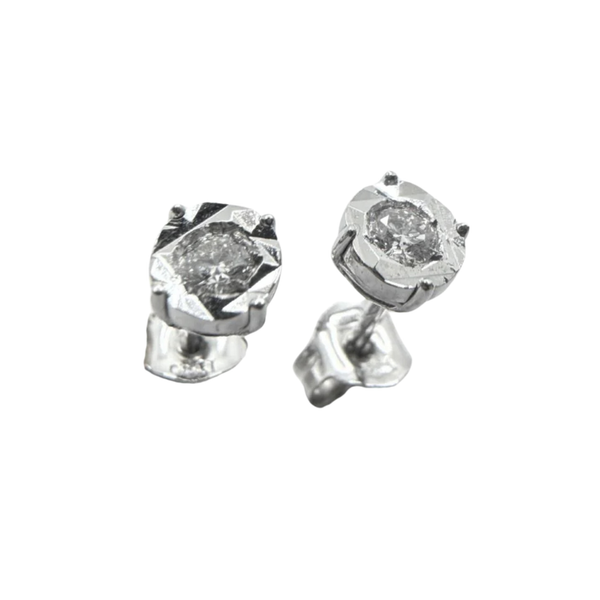 Bibigi White Gold and Diamond Earrings with Diamond Disc Claw Setting