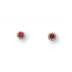 Pendientes Bibigì de oro blanco con rubíes y diamantes