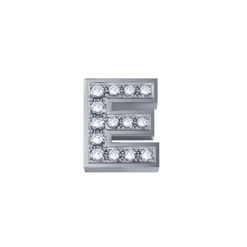 Elements Lettera E in Oro Bianco e Diamanti 0,02 ct