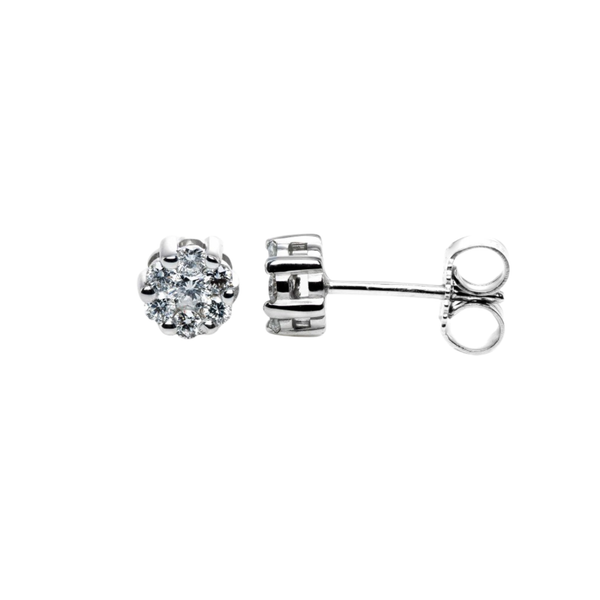 Pendientes Bibigì Rosette de oro blanco con diamantes de 0,34 ct