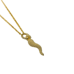 Nove25 Small Dotted Cornino Necklace in Yellow Gold Plated