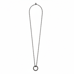 Nove25 Necklace-Ring with Circle Leaf Pendant
