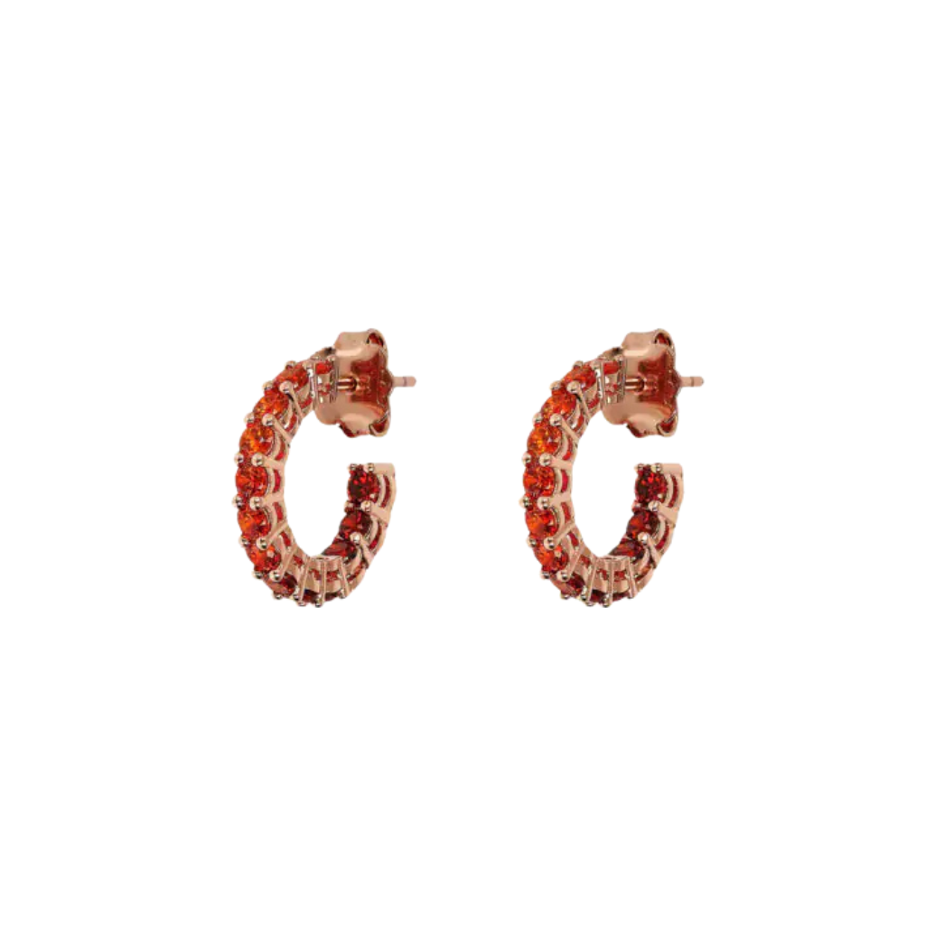 Orecchini Bronzallure A Cerchio Con Cubic Zirconia Arancione Effetto Dégradé Piccoli WSBZ02118.ORANGE