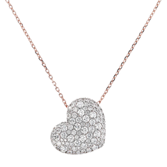 Collar largo Bronzallure con colgante de corazón y circonitas blancas