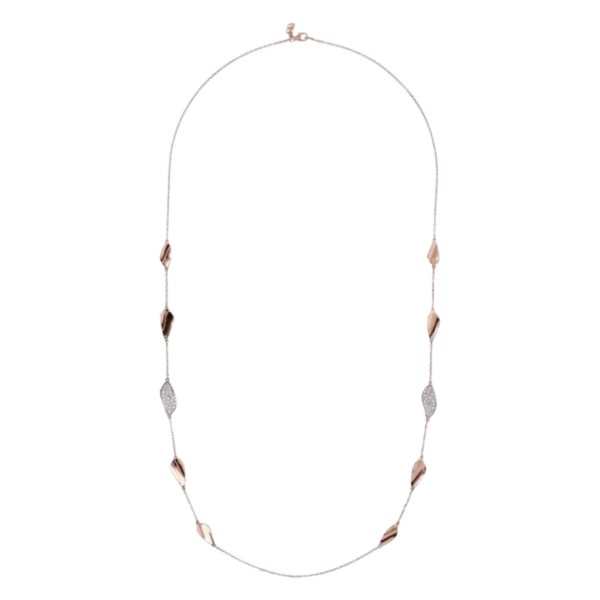 Bronzallure Necklace With Pavé Leaves