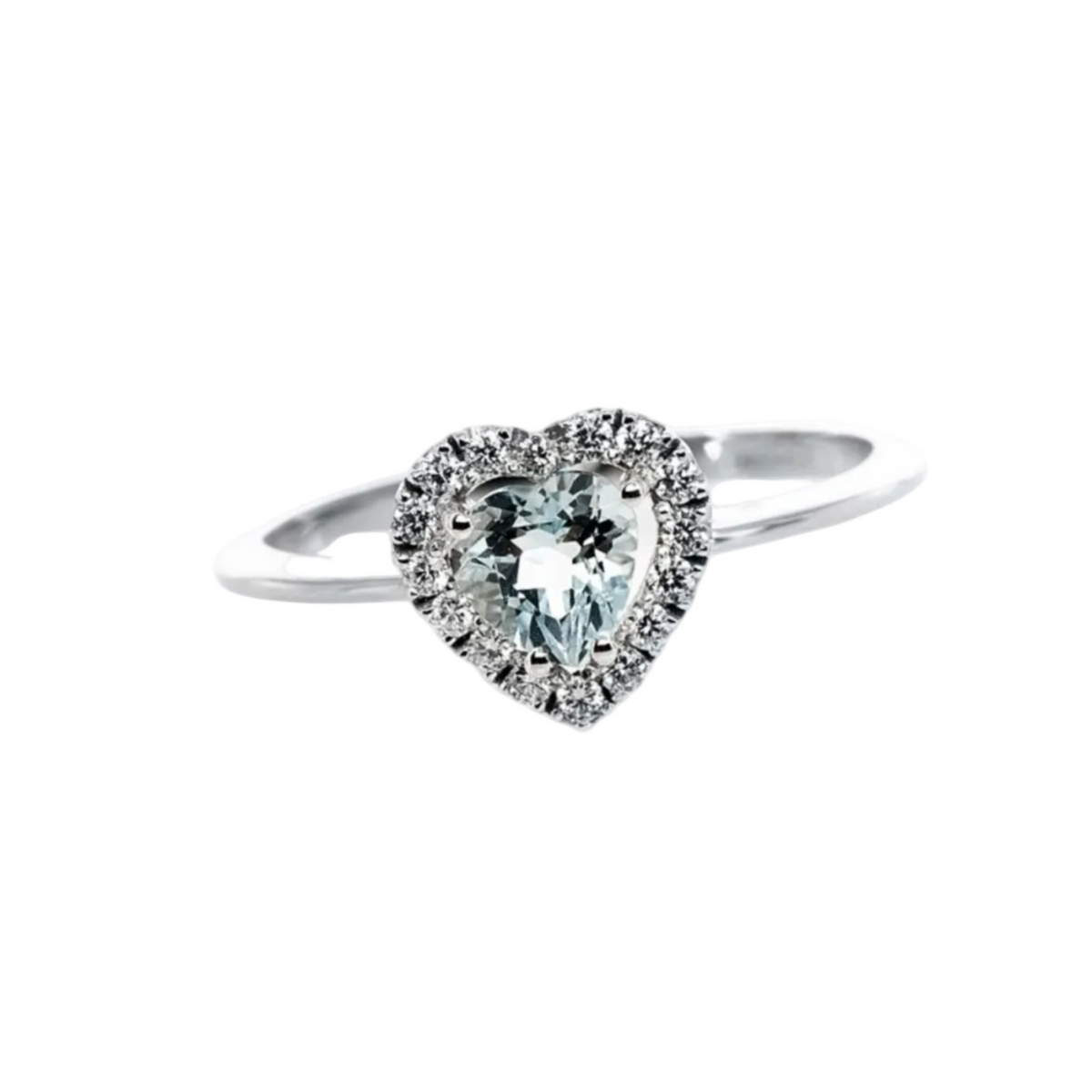 Anello Bibigì In Oro Bianco Con Acquamarina Taglio Cuore AK0017AM55