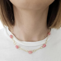 Collana Rebecca Tulipe Con Giada Rosa BTUKOF02