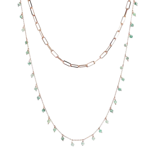 Bronzallure Two-Strand Green Necklace