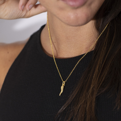 Nove25 Small Dotted Cornino Necklace in Yellow Gold Plated