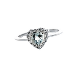 Anello Bibigì In Oro Bianco Con Acquamarina Taglio Cuore AK0017AM55