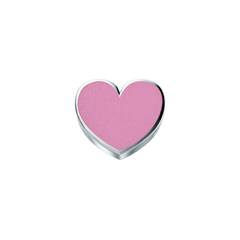Elementos Corazón en Oro Blanco y Esmalte Rosa