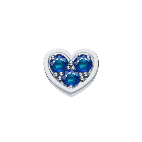 Charm Elements Cuore In Oro Bianco E Zaffiri DCHZ3851