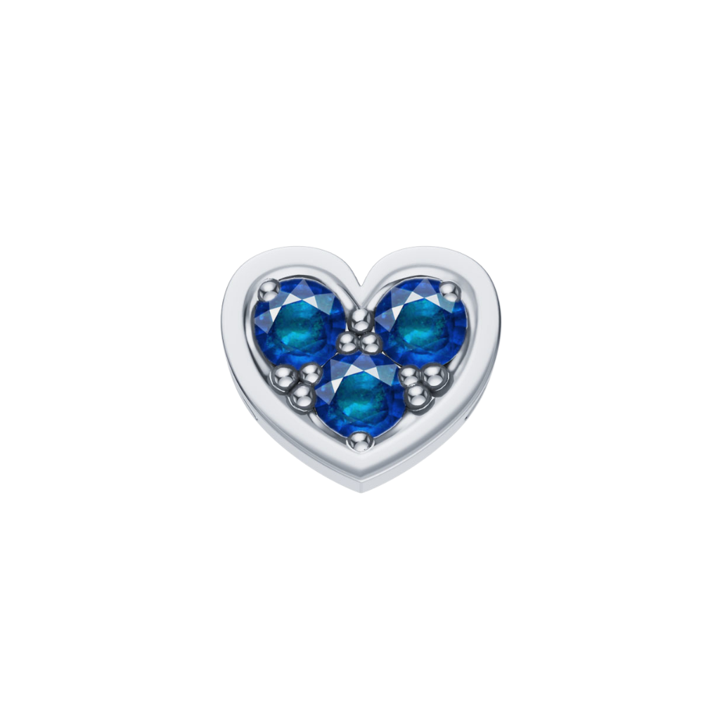 Charm Elements Cuore In Oro Bianco E Zaffiri DCHZ3851