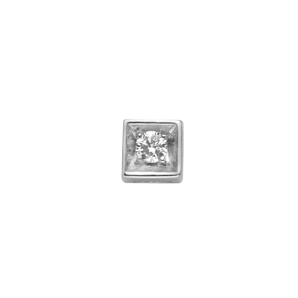 Charm Elements Quadrato In Oro Bianco 18k E Diamante 0,02 ct DCHF8550.002