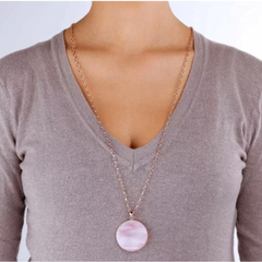 Bronzallure Necklace with Maxi Mother-of-Pearl Pendant