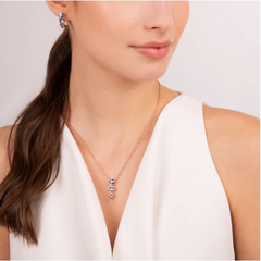 Bronzallure Three Graduated Hearts Necklace in Cubic Zirconia