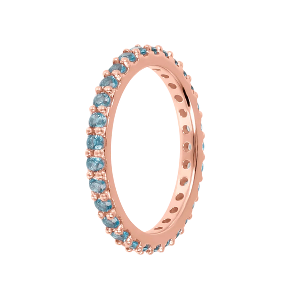 Anello Bronzallure Veretta Con Cristalli In Bronzo Placcato Oro Rosa 18 kt WSBZ01993.BLU-52