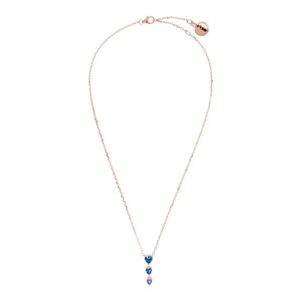 Bronzallure Three Graduated Hearts Necklace in Cubic Zirconia