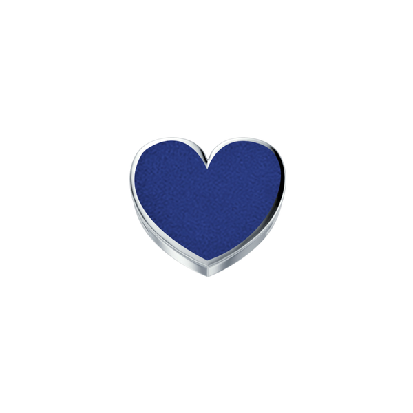 Elements Heart in White Gold and Blue Enamel