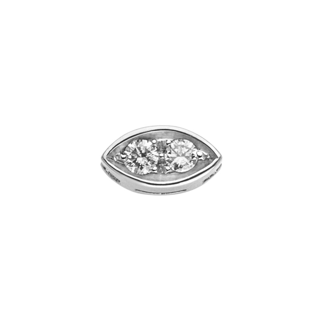 Elements Navette en oro blanco y diamantes de 0,04 ct