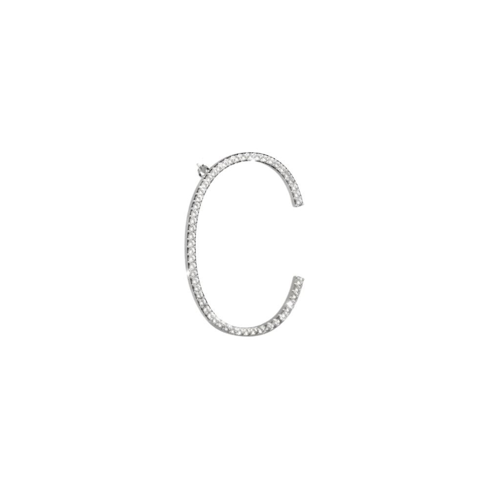 Collar Rebecca My World de plata con colgante de letra inicial C y circonitas