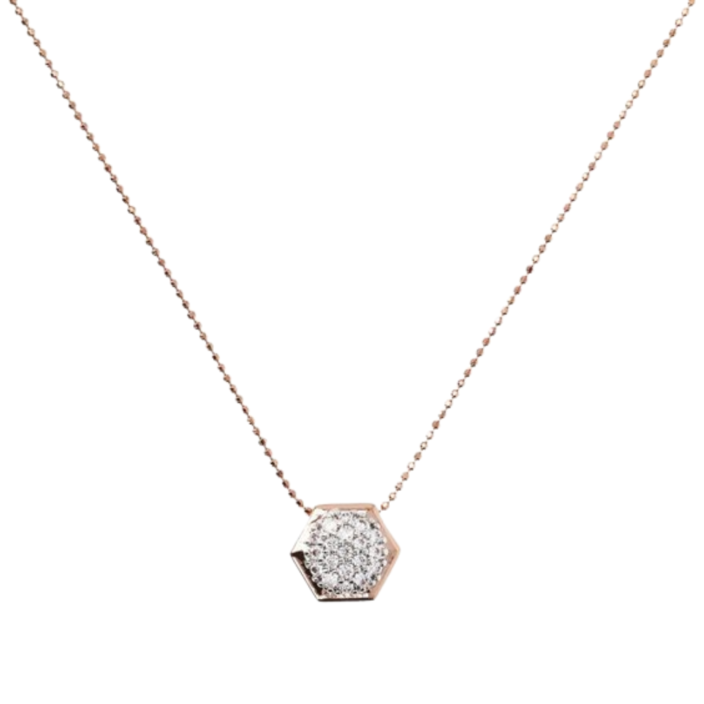 Gargantilla Bronzallure con colgante hexagonal y circonitas brillantes