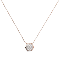 Gargantilla Bronzallure con colgante hexagonal y circonitas brillantes
