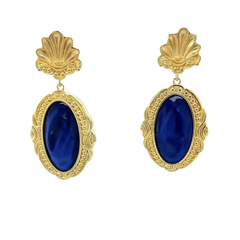 Pendientes colgantes Rebecca con polímero azul Brame