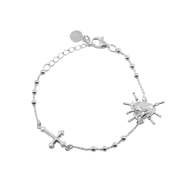Bracciale Nove25 Rosario Cuore a 7 Spade N25BRA00390-S