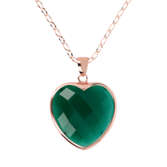 Collar Bronzallure con colgante de corazón de piedra