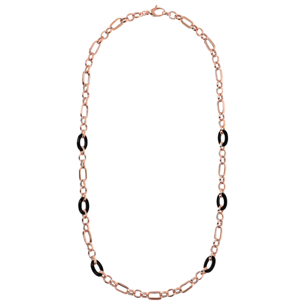 Collana Bronzallure Con Catena Rolò Lucida E Onice Nero WSBZ01950.BO