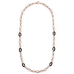 Bronzallure Necklace with Polished Rolo Chain and Natural Stones