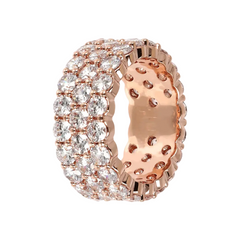 Bronzallure Three-Band Ring in Golden Rosé with Cubic Zirconia