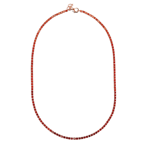 Bronzallure Tennis Necklace with Orange Dégradé Effect Cubic Zirconia