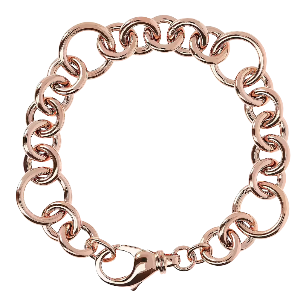 Bracciale Bronzallure Catena Rolò E Anelli In Golden Rosé WSBZ01844.R