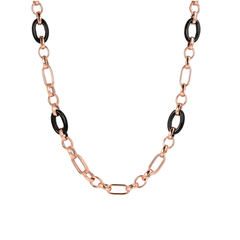 Bronzallure Necklace with Polished Rolo Chain and Natural Stones