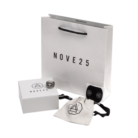 Bracciale Nove25 Onice Opaca 080 e Cuore Ex-Voto