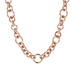 Bronzallure Necklace with Rolo Chain and Golden Rose Rings