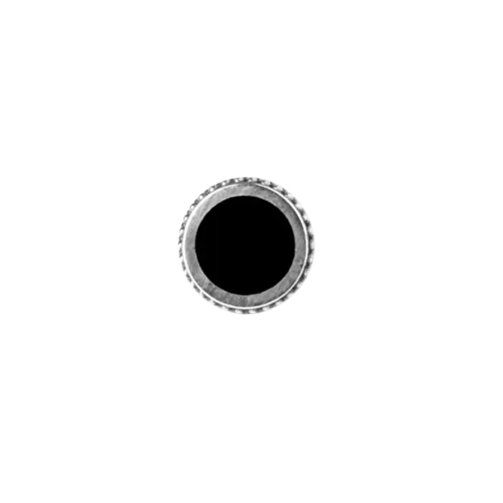 Pendiente de un solo lóbulo con esmalte negro y diseño de puntos Nove25