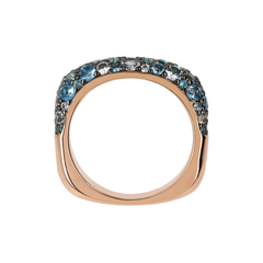 Anello Bronzallure Riviera Pavé In Pietre Naturali E Cubic Zirconia Blu WSBZ02104.LB-56
