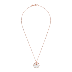 Bronzallure Necklace with Flat Natural Stone Button Pendant
