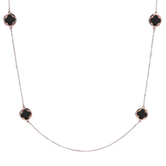 Bronzallure Long Necklace with Small Four-Leaf Clover