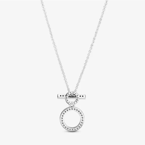 Collana Pandora Doppio Cerchio Con Barretta a T 399039C01-45