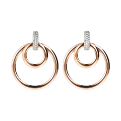 Orecchini Bronzallure Pendenti A Doppio Cerchio E Pavé. WSBZ01676.W