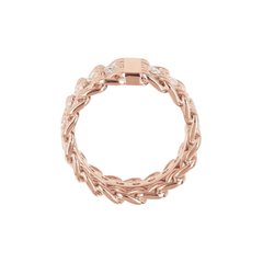 Anillo Bronzallure de cadena y eslabones muy altos con circonita cúbica
