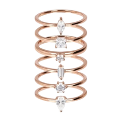 Conjunto de anillos Bronzallure Altissima en dorado rosado
