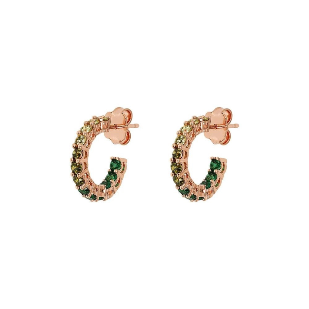 Orecchini Bronzallure A Cerchio Con Cubic Zirconia Effetto Dégradé Piccoli -